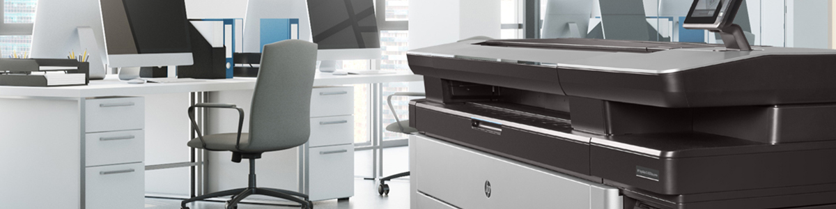 HP Wide Format Printer in an office